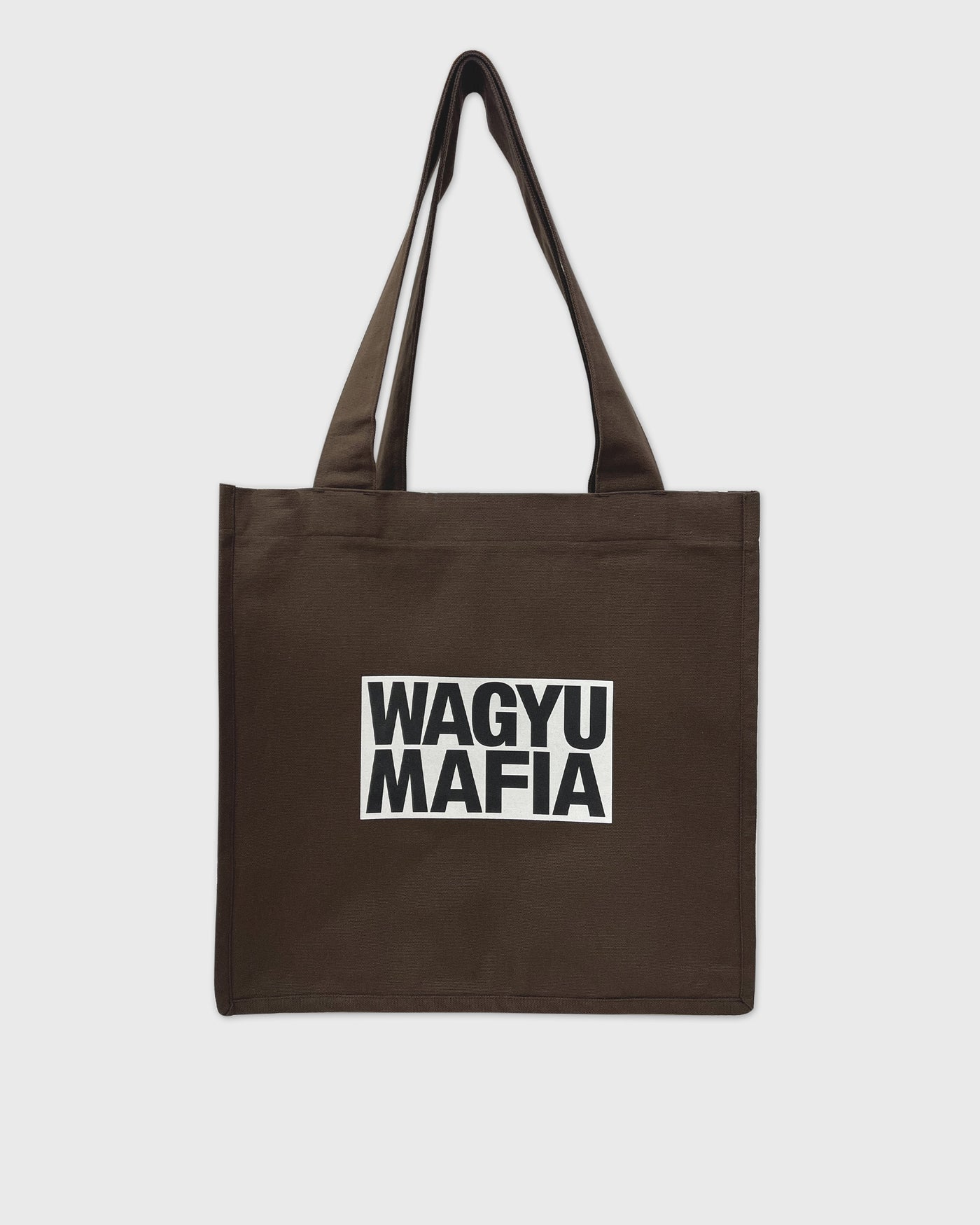 WAGYUMAFIA BOX LOGO TOTE BROWN