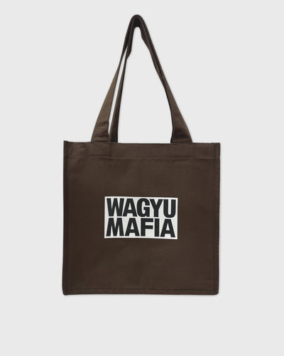 WAGYUMAFIA BOX LOGO TOTE BROWN