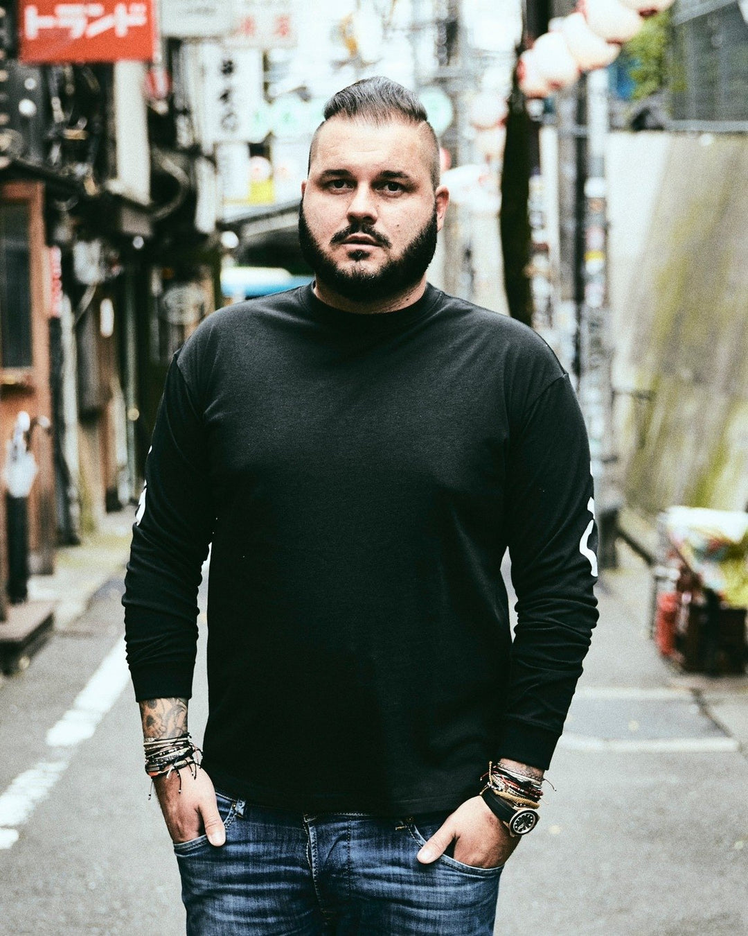 CHATEAUBRIAND BACKPRINT LONG T-SHIRT BLACK KANJI TAG